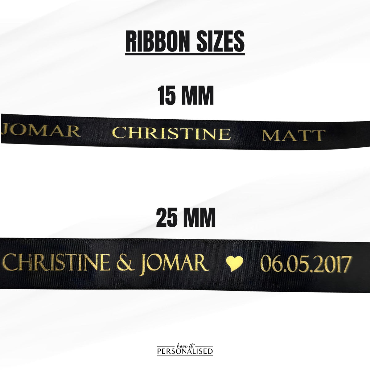 Personalised 25mm Satin Ribbon