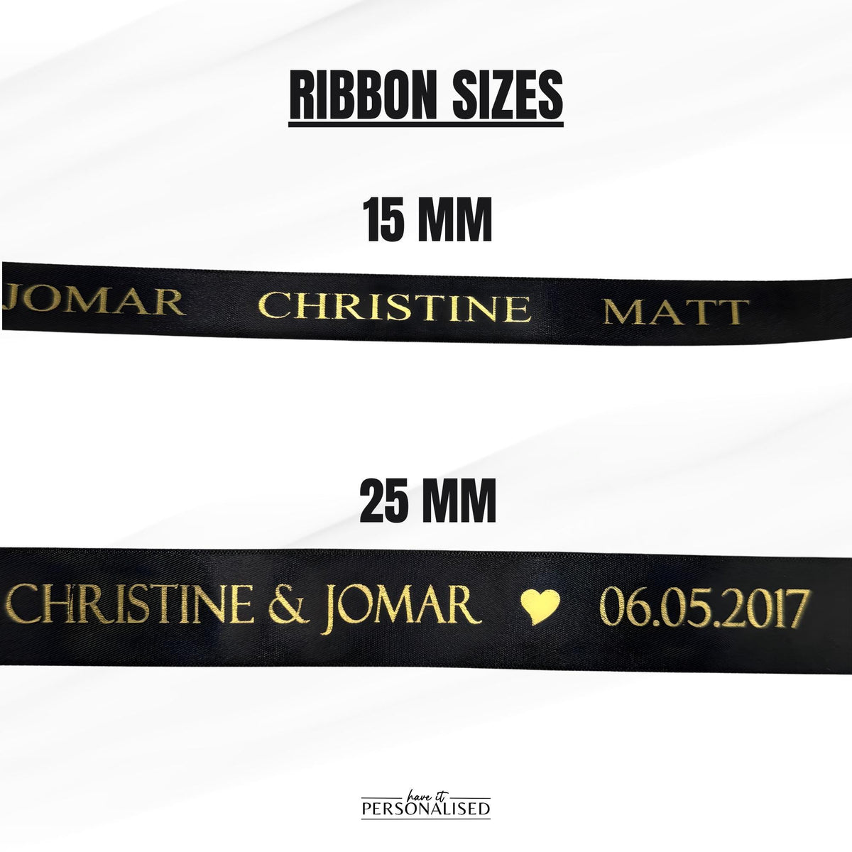 Personalised 15mm Satin Ribbon